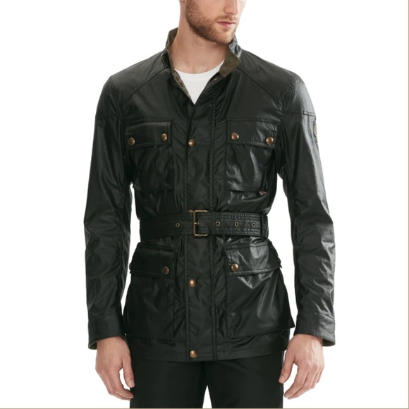 Belstaff, Black, Roadmaster Waxed, Waterproof, Belted Jacket - Picture 2 of 8
